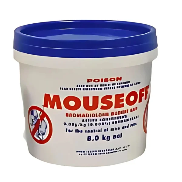 MOUSEOFF Bromadiolone Rodent Grain Bait Pail 8kg - Effective Rat & Mouse Control