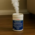 Imperator Smoke Generator in action releasing insecticidal smoke indoors for pest control