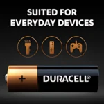 Duracell CopperTop AA Batteries 4-pack with packaging showing battery type and brand.
