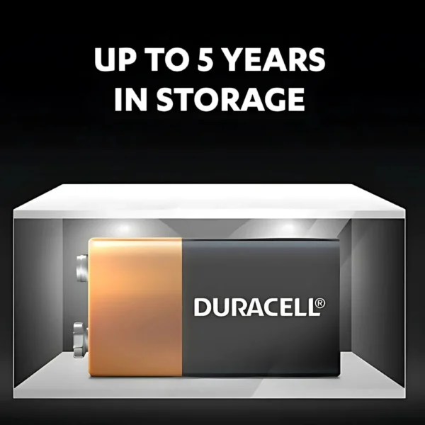 Duracell Coppertop 9V Alkaline Batteries 2 pack with clear Duracell logo and product details.