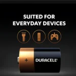 Duracell Coppertop D Alkaline Batteries 2 pack with clear packaging and Duracell logo.
