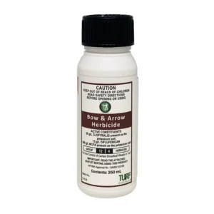 Bow & Arrow Herbicide 250mL bottle for broadleaf weed control.
