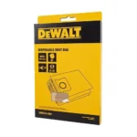 Front packaging of Dewalt 23-38L Wet & Dry Disposable Vacuum Dust Bags 3 Pack - high-efficiency filtration for shop vacuums.