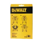 Back view of Dewalt 23-38L Wet & Dry Vacuum Dust Bags 3 Pack packaging showing installation instructions for DeWALT vacuum.