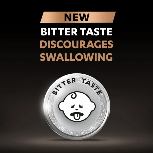 Duracell Specialty 2016 Coin Battery 2 Pack featuring new bitter taste technology.