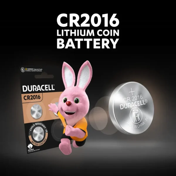 Duracell Specialty 2016 Lithium Coin Battery 2 Pack with Duracell Bunny
