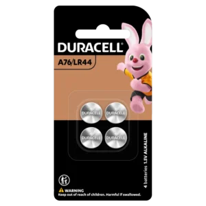 Duracell Specialty A76/LR44 Alkaline Coin Battery 4 Pack in packaging