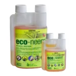Eco-Neem Concentrate 200mL and 250mL organic insecticide bottles side by side on white background.