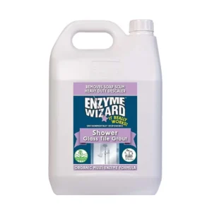 Enzyme Wizard Shower Tile Grout Cleaner 5L bottle for cleaning bathroom tiles, grout, and glass surfaces.