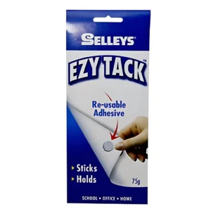 Selleys Ezy Tack 75g adhesive putty pack shown on a white background.