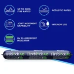 Infographic highlighting Selleys Fireblock AC features including fire rating, acoustic sealing, and flexibility