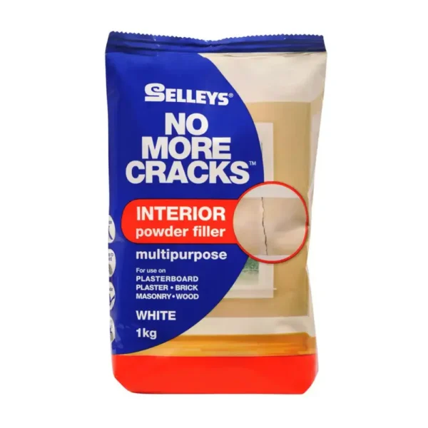 Selleys No More Cracks Interior Powder Filler 500g container – front view on white background