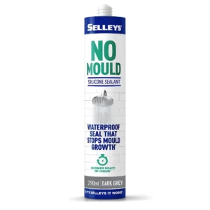 Selleys No Mould Silicone Sealant in Dark Grey, 290ml tube, on a white background