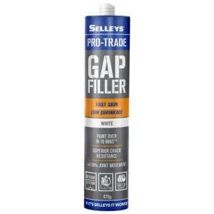 Front view of Selleys Pro Trade Gap Filler Fast Skin White 475g tube on white background