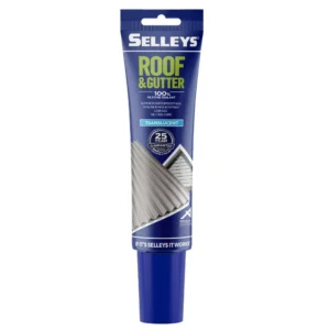 Front view of Selleys Roof & Gutter Silicone Sealant 90ml translucent tube on white background