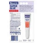 Angled view of Selleys Super Glue Adjustable Gel 3g in packaging on white background