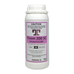 Tirem 200 SC Insecticide 1L bottle showing front label - for systemic pest control in turf and ornamental plants.