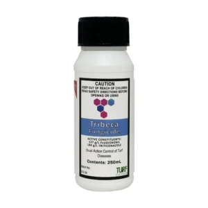 Front view ofTribeca Fungicide 250mL bottle for lawn disease control.