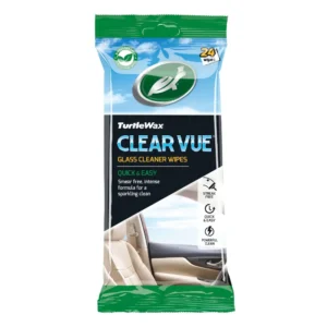 Front view of Turtle Wax Clear Vue Glass Wipes 24-pack on a white background