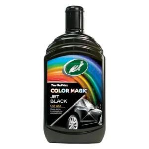 Front view of Turtle Wax Color Magic Jet Black Wax FG52708 500ml bottle on a white background.