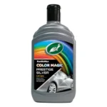 Front view of Turtle Wax Color Magic Prestige Silver Wax FG52710 500ml bottle on white background.