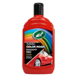 Front view of Turtle Wax Color Magic Radiant Red Wax FG52710 500ml bottle for red and radiant red cars