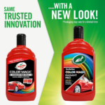 Turtle Wax Color Magic Radiant Red Wax 500ml – New Look Packaging for Red Car Paint Enhancement next to old packagig.