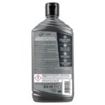Back of Turtle Wax Hybrid Solutions Ceramic Acrylic Black Polish 414ml bottle showing how to use and product benefits on white background