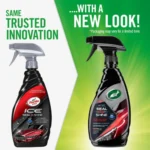 Turtle Wax Ice Seal N Shine 473mL with infographic callouts showing water beading, long-lasting shine, and UV protection on white background