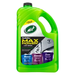 Front view of Turtle Wax MaxPower Car Wash 2.95L bottle on white background