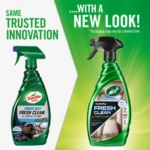 Turtle Wax Power Out Fresh Clean All-Surface Cleaner 680ml next to car interior detailing tools on white background