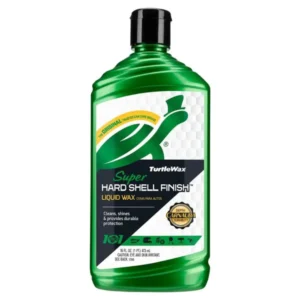 Front view of Turtle Wax Super Hard Shell Liquid Wax 473ml bottle on white background