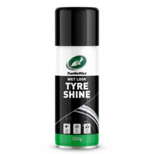 Front view of Turtle Wax Wet Look Tyre Shine 350g can on a white background