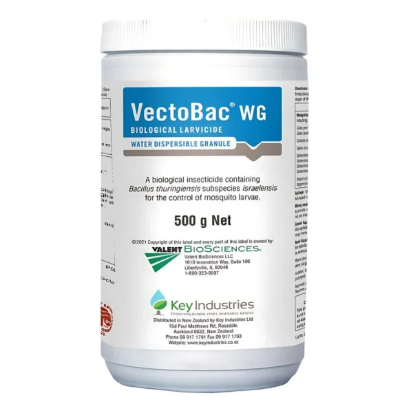 Front of Vectolex WG Biological Larvicide 500g container on a white background
