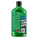 Back view of Turtle Wax Super Hard Shell Liquid Wax 473ml showing instructions and usage tips on white background