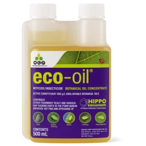 Eco-Oil 500mL Organic Miticide and Insecticide for Home Gardens – Controls Aphids, Scale, Whitefly, and Mites