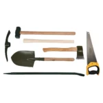 Pestrol Fire Fighting Tool Set 6 Pieces – pickaxe, sledgehammer, axe, shovel, handsaw, and pry bar fire fighting hand tools,
