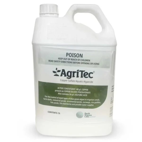Indigo Agritec Aquatic Algaecide 5L front label on white background