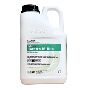 Front view of Indigo ProForce Contra M Duo Herbicide 5L container