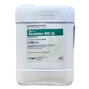 Indigo ProForce Geronimo 800SL Herbicide 10L container front view on white background
