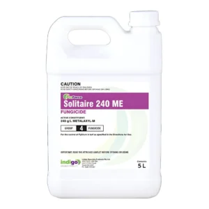 Indigo ProForce Solitaire 240ME Fungicide 5L container front label on a white background