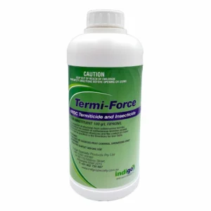 Front view of Indigo TermiForce 100SC Termiticide and Insecticide 1L bottle