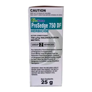Front view of Indigo ProForce ProSedge 750DF Herbicide 25g pack on white background.