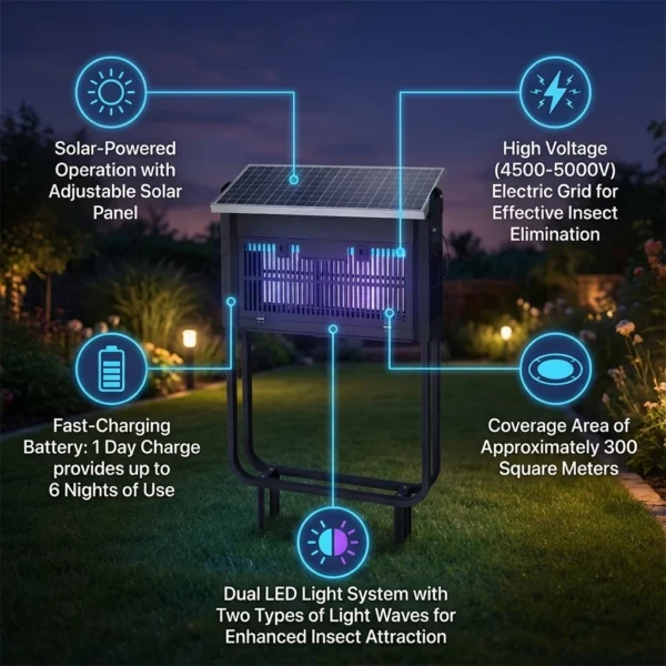 Executioner Solar Bug Zapper – outdoor solar insect trap