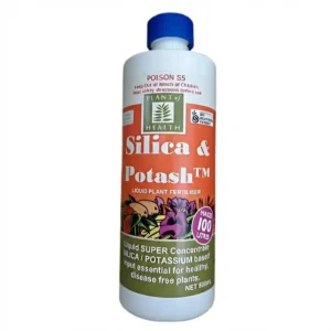 Silica & Potash Liquid Fertiliser Concentrate by Plant of Health. Boosts plant strength, flowering, and fruit for healthy gardens.