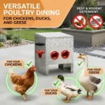 4-Port Chicken Feeder – Galvanised Steel Hopper Feeder - Image 3