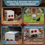 4-Port Chicken Feeder – Galvanised Steel Hopper Feeder - Image 6