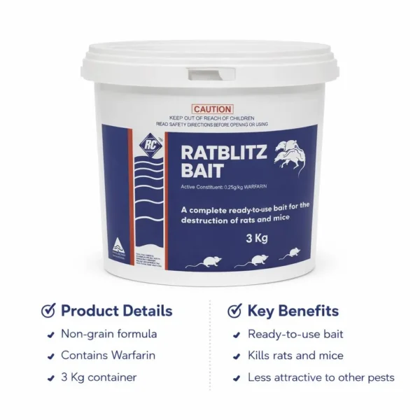 Ratblitz 3kg Rodent Bait Bucket | Rat & Mouse Control