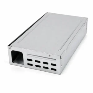 Heavy duty galvanised metal rat trap with enclosed design
