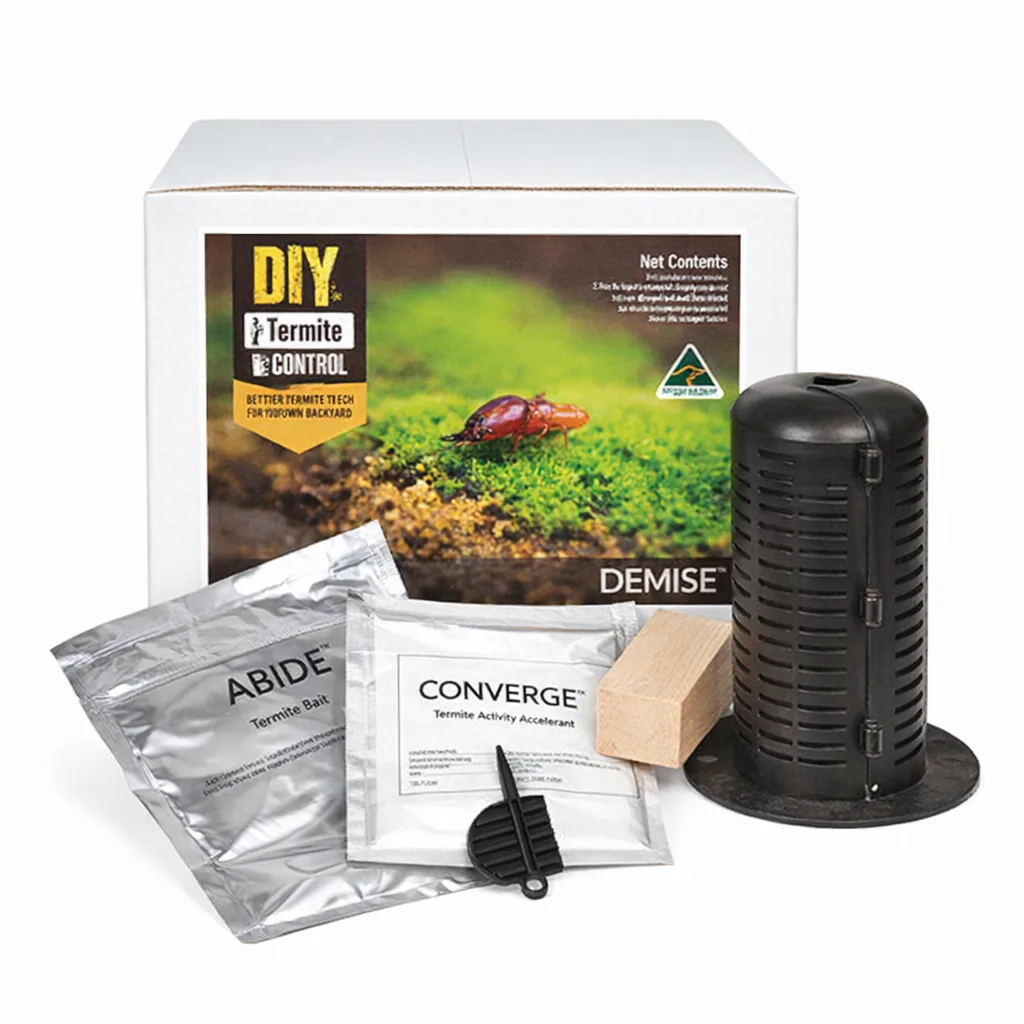 Demise DIY Termite Detection & Elimination Kit with 10 in-ground bait stations on white background